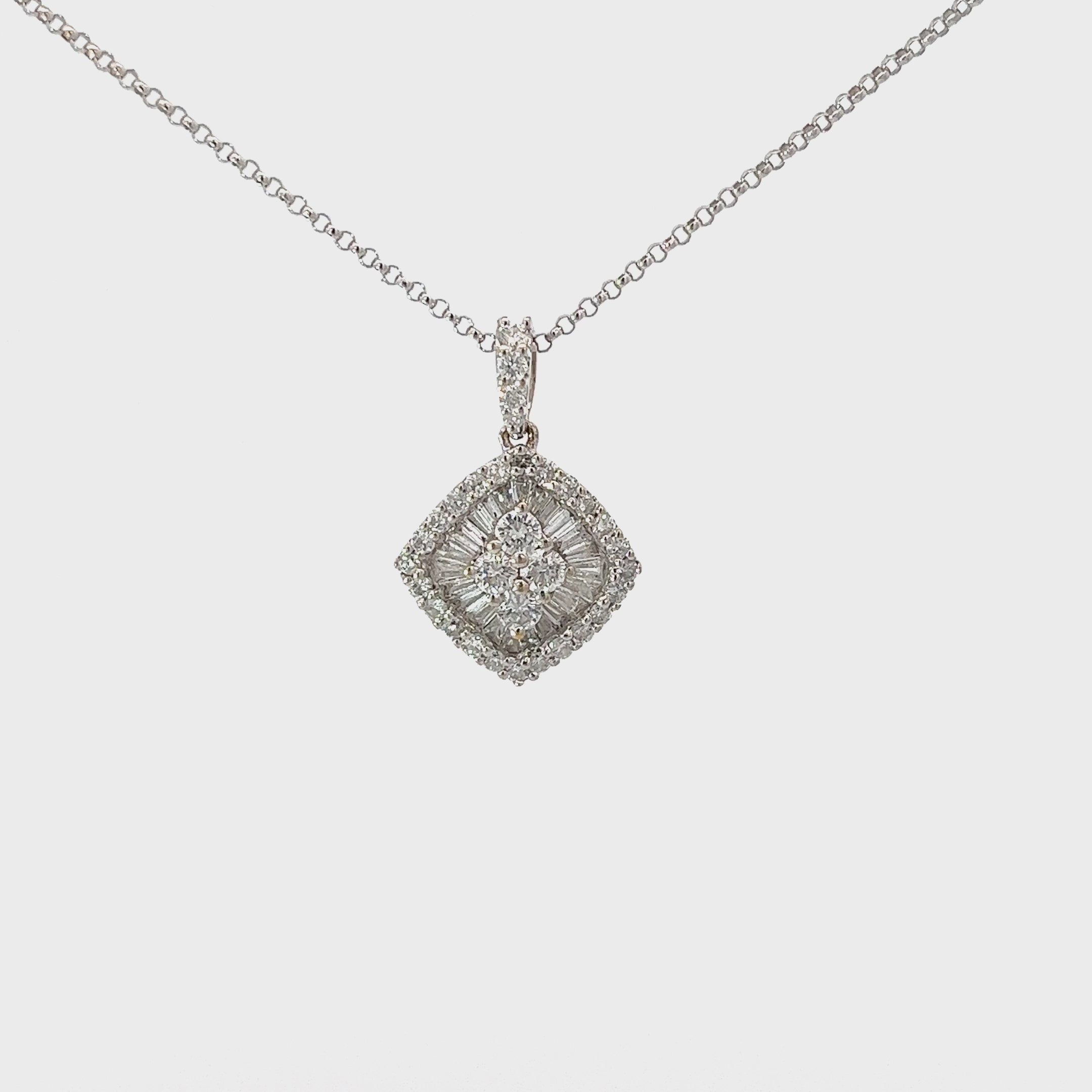 Ladies 18k white gold diamond necklace