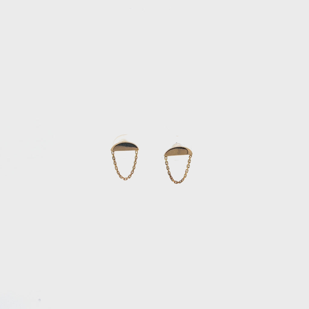 14k Yellow Gold Wedge Shape Earrings