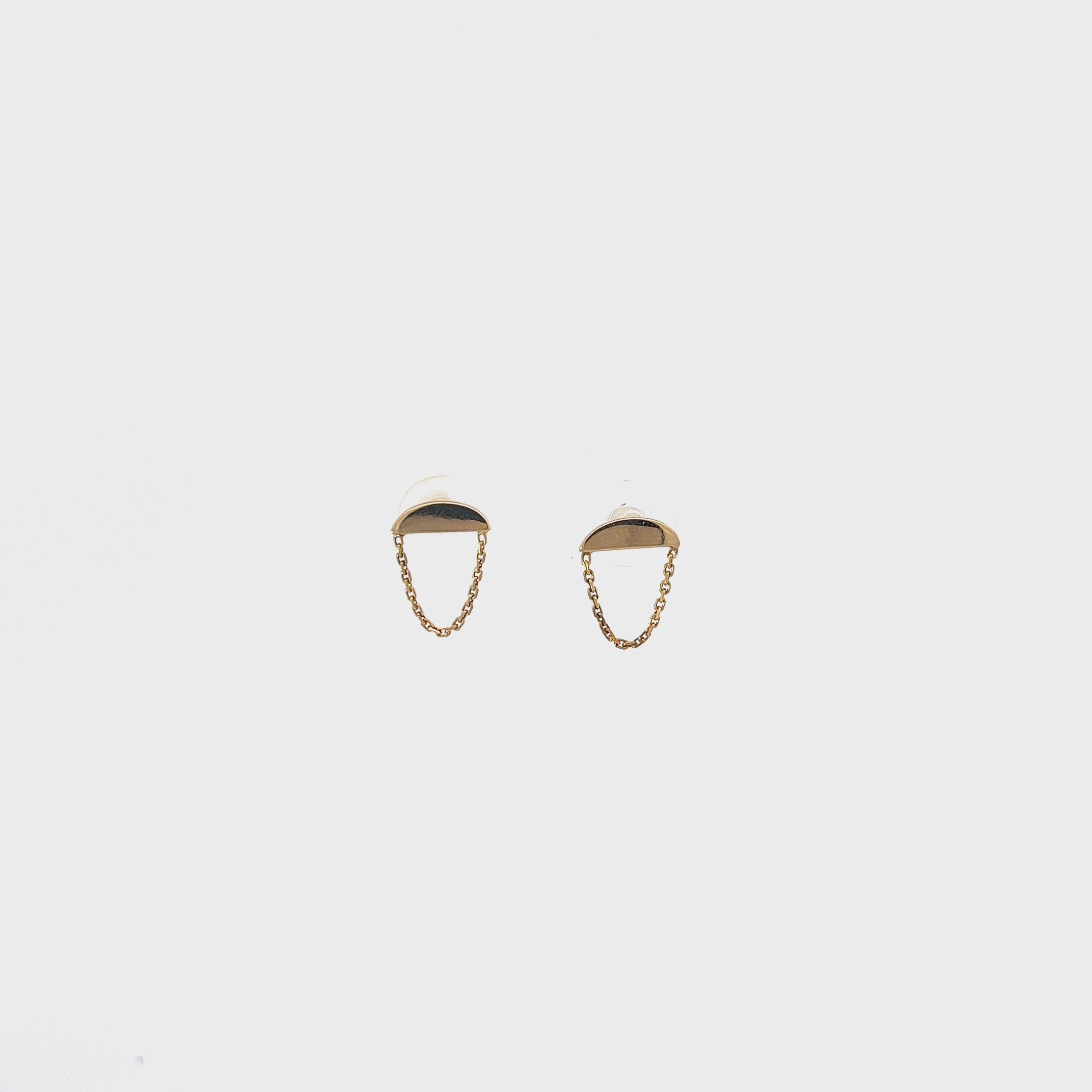 14k Yellow Gold Wedge Shape Earrings