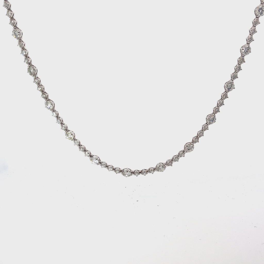 18k White Gold 14.10ct G SI1 Round Diamond Necklace
