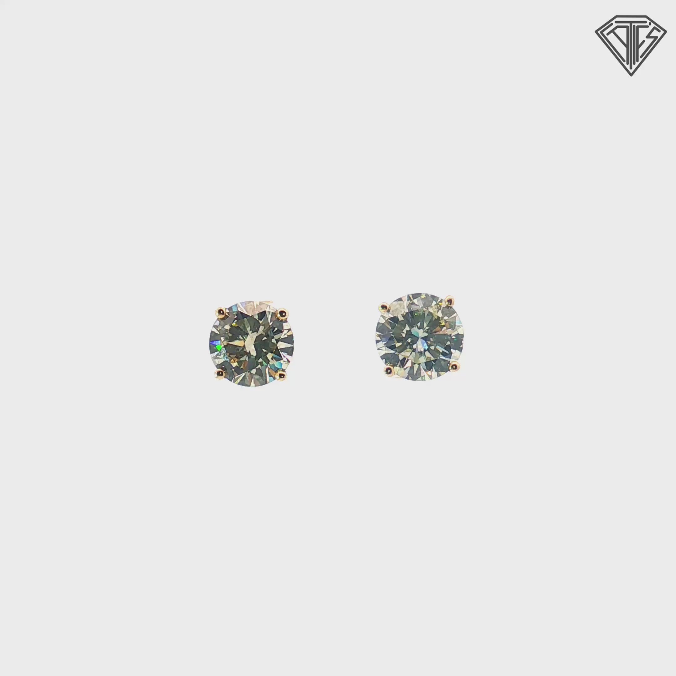 14k Yellow Gold 5.33ct K VS2/ SI2 Round Diamond Stud Earrings