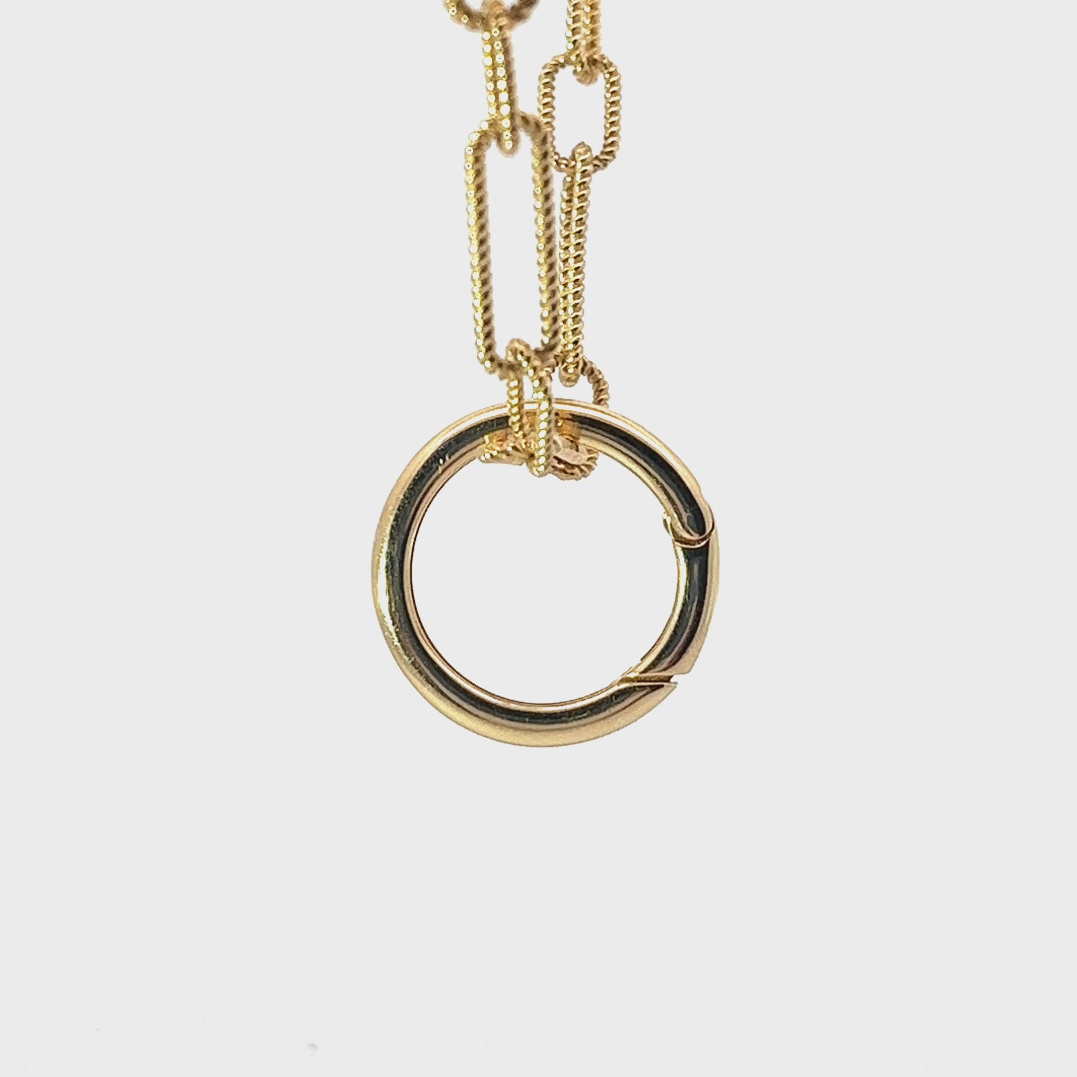 14k Yellow Gold Round Push Lock Necklace