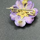 Tiffany & Co. Antique 14kt Gold, Purple Enamel Flower Pendant Brooch with Diamond