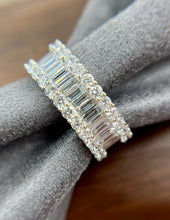 Load image into Gallery viewer, Ladies 18k White Gold Round and Baguette Diamonds Eternity Band Ring