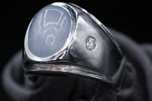 Load image into Gallery viewer, Mens 14k White Gold Star Sapphire and Diamond Ring