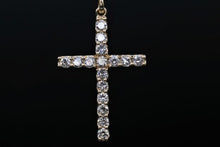 Load image into Gallery viewer, Mens 14k yellow gold Diamond cross Necklace