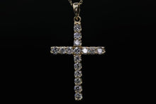 Load image into Gallery viewer, Mens 14k White Gold Diamond Cross Necklace