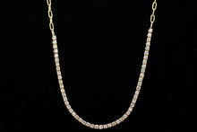 Load image into Gallery viewer, Ladies 14k Yellow Gold Diamond Paperclip Necklace