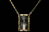 Ladies 18k Yellow Gold Vintage Diamond Hour Glass Necklace
