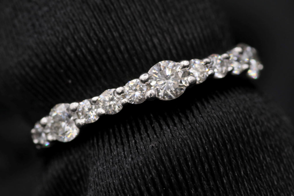 Ladies 14k White Gold Diamond Stackable ring