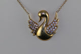 Ladies 18K Yellow Gold Diamond Swan Pendant