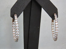 Load image into Gallery viewer, Ladies 18k Rose Gold Diamond Hoop Earrings