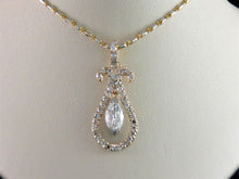 Load image into Gallery viewer, Ladies 14k Two toned Diamond Drop Necklace