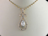 Ladies 14k Two toned Diamond Drop Necklace