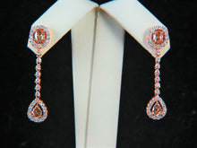 Load image into Gallery viewer, Ladies 18k rose Gold Chocolate and White Diamond Earrings