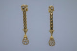 Ladies 14k Yellow Gold Diamond Drop Earrings