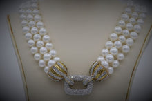 Load image into Gallery viewer, Ladies Vintage Pearl and Diamond Necklace