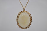 Ladies 14k Yellow Gold Vintage Opal Necklace