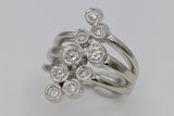 Ladies 14k White Gold Diamond Bubble fashion ring