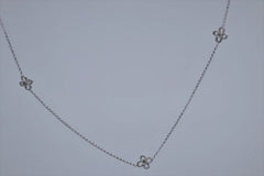 14k White Gold .10ct G SI1 Round Diamond Necklace 24 inch