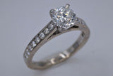 Ladies 14k and Platinum Round Diamond Engagement Ring